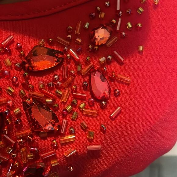 Susan Graver Knit Tank Top Women's Size medium Rhinestone pink V Neck sleeve - Picture 7 of 7